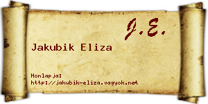 Jakubik Eliza névjegykártya